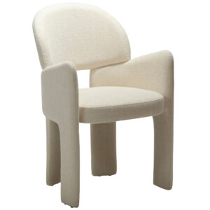 ​​​​​Dan-Form Kr&eacute;mově b&iacute;l&aacute; boucl&eacute; j&iacute;deln&iacute; židle DAN-FORM Aole