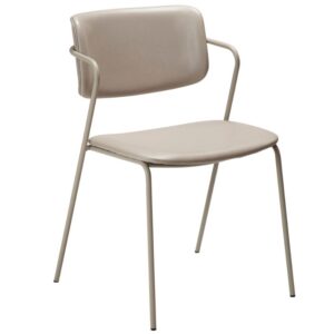 ​​​​​Dan-Form Světle &scaron;ed&aacute; koženkov&aacute; j&iacute;deln&iacute; židle DAN-FORM Zed s &scaron;edou podnož&iacute;