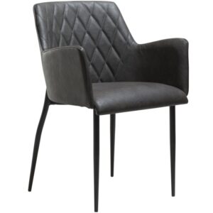 ​​​​​Dan-Form Tmavě &scaron;ed&aacute; koženkov&aacute; j&iacute;deln&iacute; židle DAN-FORM Rombo