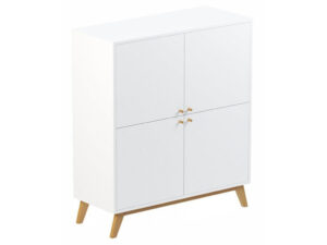 ARBYD B&iacute;l&aacute; př&iacute;born&iacute;kov&aacute; skř&iacute;ňka Thia s dubovou podnož&iacute; 100 x 33 cm