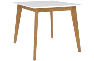 ARBYD B&iacute;l&yacute; dřevěn&yacute; j&iacute;deln&iacute; stůl Thia 85 x 85 cm
