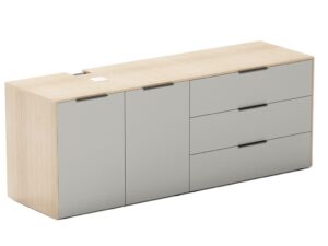 ARBYD Matně &scaron;ed&aacute; dubov&aacute; kancel&aacute;řsk&aacute; komoda Thor 161