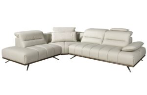 Angel Cerd&aacute; Světle &scaron;ed&aacute; kožen&aacute; rohov&aacute; pohovka No. 6243