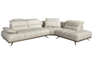 Angel Cerd&aacute; Světle &scaron;ed&aacute; kožen&aacute; rohov&aacute; pohovka No. 6244