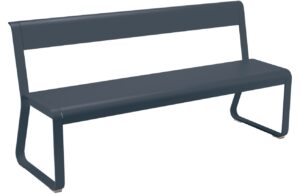 Antracitov&aacute; kovov&aacute; lavice s opěrkou Fermob Bellevie 161 cm