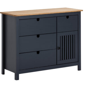 Antracitově &scaron;ed&aacute; borovicov&aacute; komoda Marckeric Bruna 100 x 40 cm