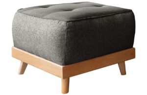 Antracitově &scaron;ed&aacute; čalouněn&aacute; podnožka Miuform Dazzling Daisy 56 x 56 cm