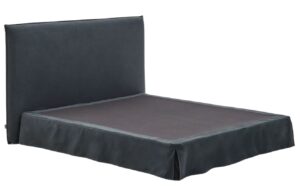 Antracitově &scaron;ed&aacute; dvoulůžkov&aacute; postel s čelem Kave Home Jaira 180 x 200 cm