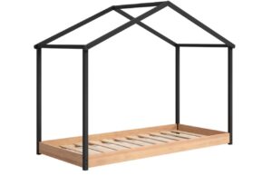 Antracitově &scaron;ed&aacute; lakovan&aacute; dětsk&aacute; postel Marckeric Montessori Arthur 90 x 190 cm