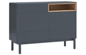 Antracitově &scaron;ed&aacute; lakovan&aacute; komoda Teulat Corvo 120 x 40 cm