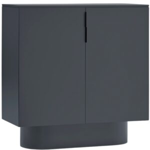 Antracitově &scaron;ed&aacute; lakovan&aacute; komoda Teulat Totem 114 x 110 cm