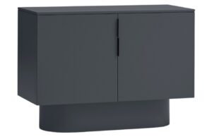 Antracitově &scaron;ed&aacute; lakovan&aacute; komoda Teulat Totem 80 x 110 cm