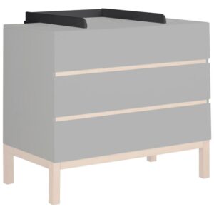 Antracitově &scaron;ed&aacute; lakovan&aacute; n&aacute;stavba na přebalovac&iacute; komodu Quax Indigo 72 x 52 cm