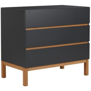 Antracitově &scaron;ed&aacute; lakovan&aacute; přebalovac&iacute; komoda Quax Indigo 101 x 55 cm