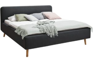 Antracitově &scaron;ed&aacute; l&aacute;tkov&aacute; dvoulůžkov&aacute; postel Meise M&ouml;bel Mattis 140 x 200 cm