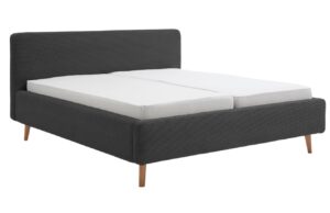Antracitově &scaron;ed&aacute; man&scaron;estrov&aacute; dvoulůžkov&aacute; postel Meise M&ouml;bel Mattis 180 x 200 cm s &uacute;ložn&yacute;m prostorem