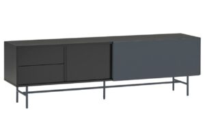 Antracitově &scaron;ed&yacute; lakovan&yacute; TV stolek Teulat Nube 180 x 40 cm
