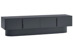 Antracitově &scaron;ed&yacute; lakovan&yacute; TV stolek Teulat Totem 200 x 47 cm