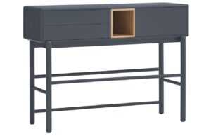 Antracitově &scaron;ed&yacute; lakovan&yacute; toaletn&iacute; stolek Teulat Corvo 120 x 35 cm