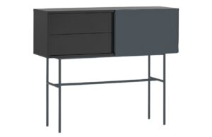 Antracitově &scaron;ed&yacute; lakovan&yacute; toaletn&iacute; stolek Teulat Nube 110 x 35 cm