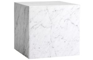 Audo CPH B&iacute;l&yacute; mramorov&yacute; nočn&iacute;/odkl&aacute;dac&iacute; stolek AUDO PLINTH 40 x 40 cm