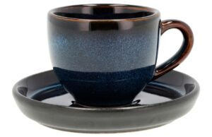 BITZ Modr&yacute; kameninov&yacute; hrnek s pod&scaron;&aacute;lkem Glazio 70 ml