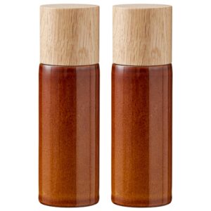 BITZ Set dvou hněd&yacute;ch kameninov&yacute;ch ml&yacute;nků na sůl a pepř Zesty 17 cm