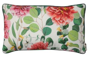 BOHOLOGY B&iacute;l&yacute; venkovn&iacute; povlak na pol&scaron;t&aacute;ř Flora 30 x 50 cm