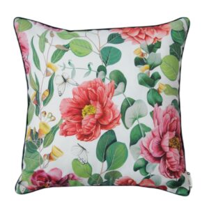 BOHOLOGY B&iacute;l&yacute; venkovn&iacute; povlak na pol&scaron;t&aacute;ř Flora 45 x 45 cm