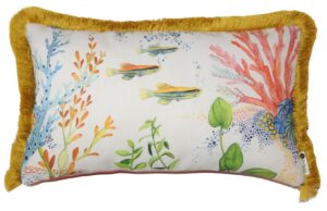 BOHOLOGY B&iacute;l&yacute; venkovn&iacute; povlak na pol&scaron;t&aacute;ř Marine 30 x 50 cm s tř&aacute;sněmi