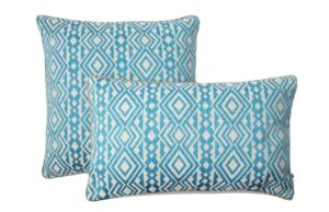 BOHOLOGY Modro-b&eacute;žov&yacute; set dvou venkovn&iacute;ch povlaků na pol&scaron;t&aacute;ř Aztec