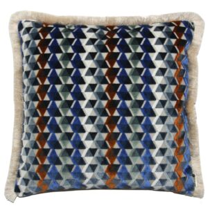 BOHOLOGY Modr&yacute; sametov&yacute; povlak na pol&scaron;t&aacute;ř Brango 50 x 50 cm s tř&aacute;sněmi