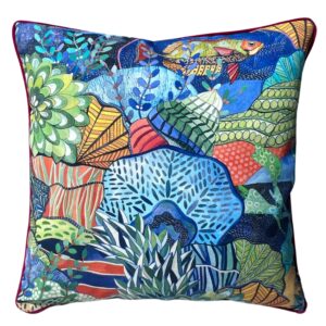 BOHOLOGY Pestrobarevn&yacute; venkovn&iacute; povlak na pol&scaron;t&aacute;ř Marine 45 x 45 cm