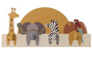 Barevn&yacute; dřevěn&yacute; vě&scaron;&aacute;k se zv&iacute;ř&aacute;tky Bloomingville Mallen