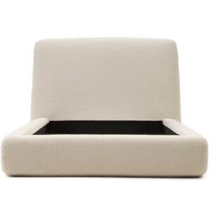 B&eacute;žov&aacute; boucl&eacute; jednolůžkov&aacute; postel Kave Home Martina 90 x 200 cm