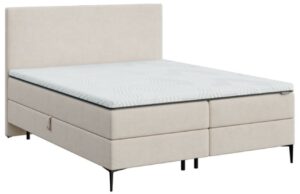 B&eacute;žov&aacute; čalouněn&aacute; dvoulůžkov&aacute; postel boxspring MESONICA Bufo 160 x 200 cm