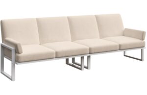 B&eacute;žov&aacute; čtyřm&iacute;stn&aacute; zahradn&iacute; pohovka MESONICA Soledo s b&iacute;lou podnož&iacute; 270 cm