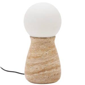 B&eacute;žov&aacute; kamenn&aacute; stoln&iacute; lampa Kave Home Okeni