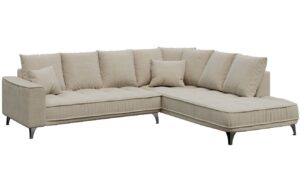 B&eacute;žov&aacute; l&aacute;tkov&aacute; rohov&aacute; pohovka DEVICHY Chloe 288 cm