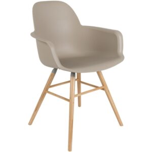 B&eacute;žov&aacute; plastov&aacute; j&iacute;deln&iacute; židle ZUIVER ALBERT KUIP s područkami