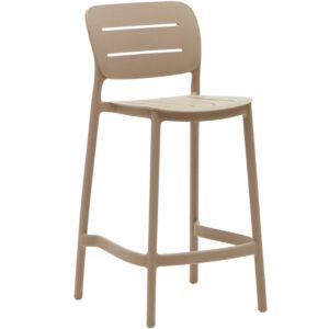 B&eacute;žov&aacute; plastov&aacute; zahradn&iacute; barov&aacute; židle Kave Home Morella 65 cm