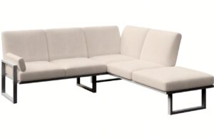 B&eacute;žov&aacute; rohov&aacute; zahradn&iacute; pohovka MESONICA Soledo s antracitovou podnož&iacute; 216 cm