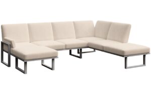 B&eacute;žov&aacute; zahradn&iacute; pohovka do "U" MESONICA Soledo s antracitovou podnož&iacute; 281 cm