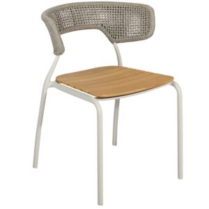 B&eacute;žov&aacute; zahradn&iacute; židle No.101 Mindo s teakov&yacute;m sed&aacute;kem