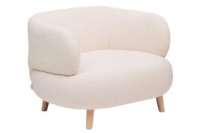 B&eacute;žov&eacute; boucl&eacute; křeslo Kave Home Luisa