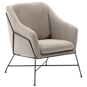 B&eacute;žov&eacute; čalouněn&eacute; křeslo Kave Home Brida