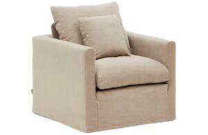 B&eacute;žov&eacute; čalouněn&eacute; křeslo Kave Home Nora 92 cm