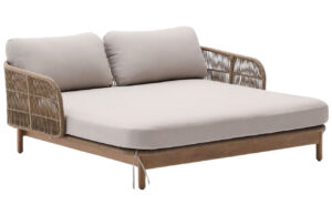 B&eacute;žov&eacute; čalouněn&eacute; zahradn&iacute; dvojleh&aacute;tko Kave Home Catalina