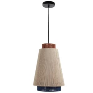 B&eacute;žov&eacute; jutov&eacute; z&aacute;věsn&eacute; světlo Kave Home Yuvia 30 cm