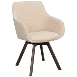 B&eacute;žov&eacute; otočn&aacute; j&iacute;deln&iacute; židle ROWICO ALISON s hnědou podnož&iacute;